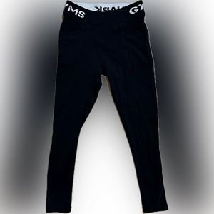 Gymshark Womens Black Leggings Pockets Mesh Side Panel Size Small